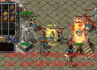 如何快速提升传奇道士神兽从1级到7级?各阶段属性详解与实战技巧 如何快速提升传奇道士神兽从1级到7级?各阶段属性详解与实战技巧