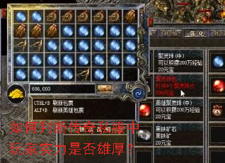 如何判断传奇私服中玩家实力是否雄厚? 如何判断传奇私服中玩家实力是否雄厚?